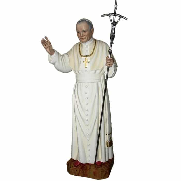 葡萄牙木雕-圣若望保禄二世教宗像 Catholic religious art