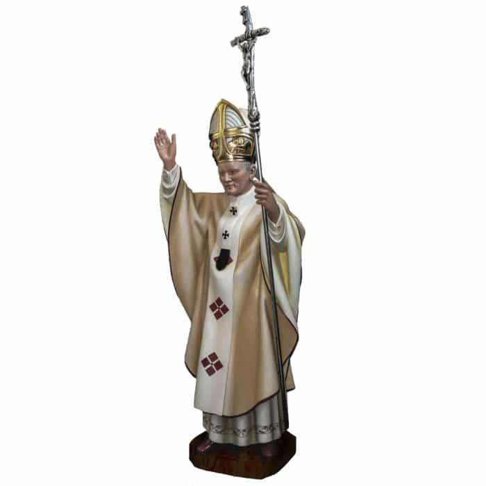 葡萄牙木雕-圣若望保禄二世教宗像 Catholic religious art