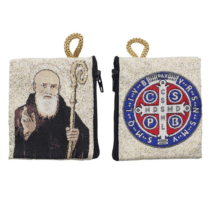 意大利念珠包-圣本笃 - 6.6x7.2 cm Catholic religious art