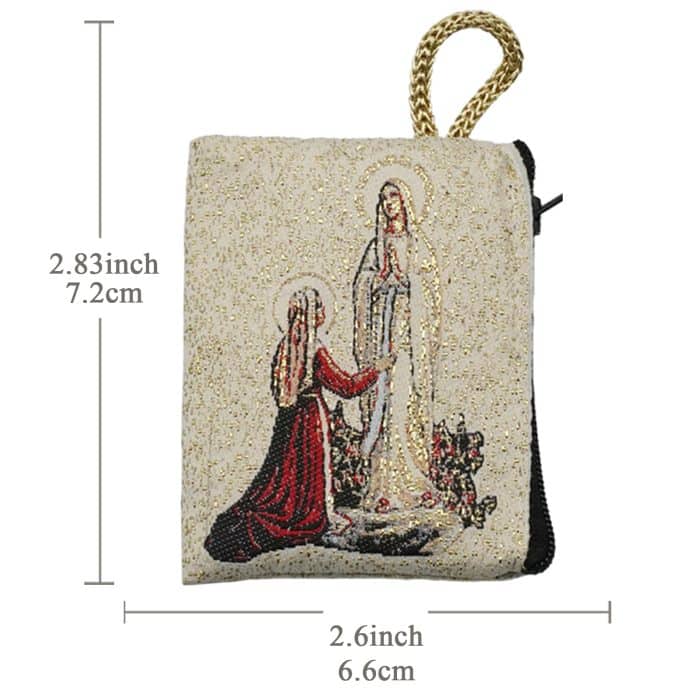 意大利念珠包-露德圣母 - 6.6x7.2 cm Catholic religious art