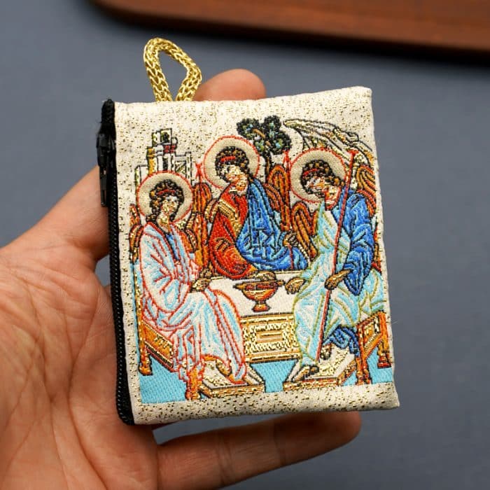 意大利念珠包-圣三 - 6.6x7.2 cm Catholic religious art