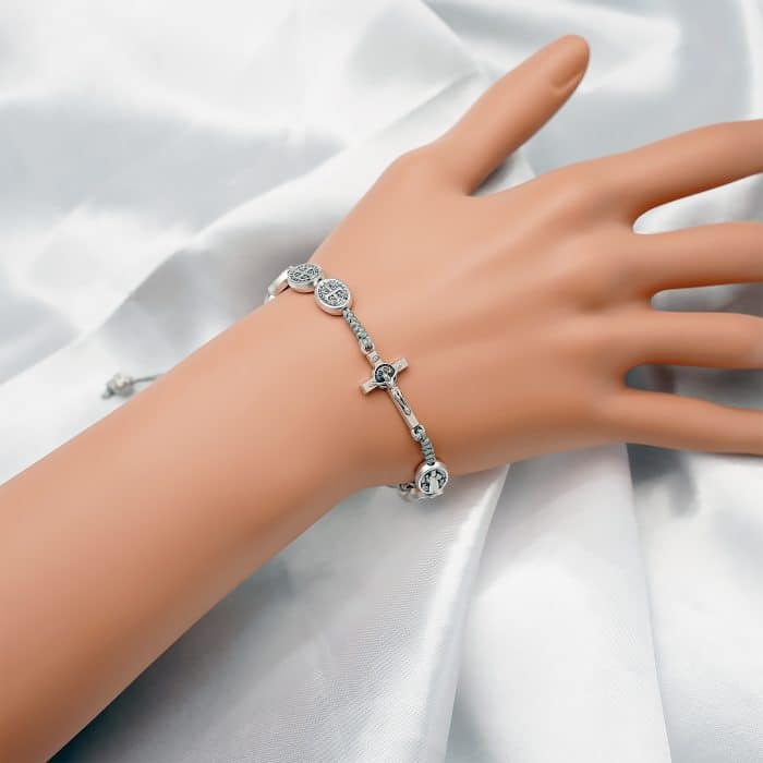 绳编手链手串-圣本笃-抽拉绳编 Catholic religious art