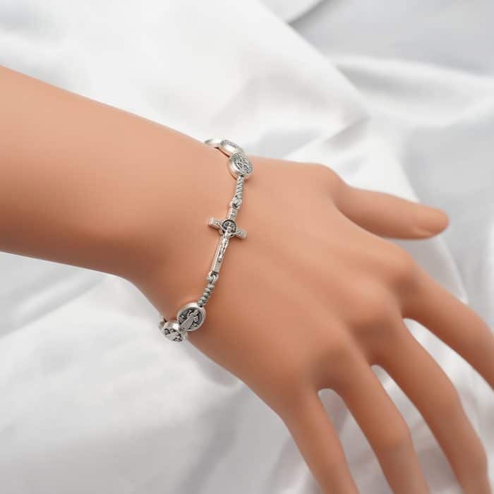 绳编手链手串-圣本笃-抽拉绳编 Catholic religious art