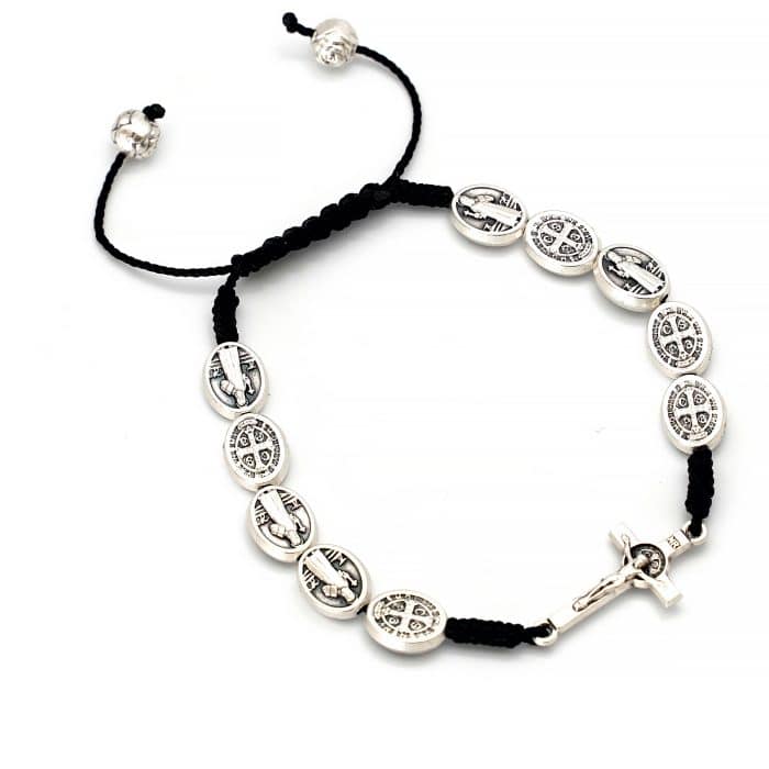 绳编手链手串-圣本笃-抽拉绳编 Catholic religious art