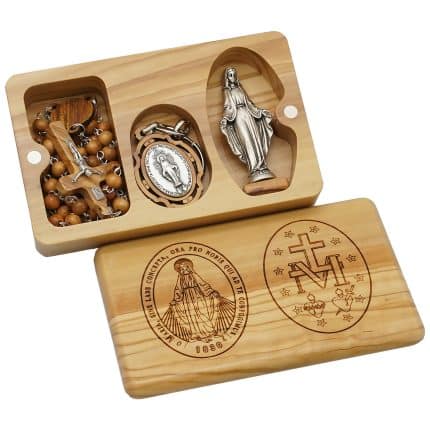 玫瑰念珠-无染原罪-橄榄木套装