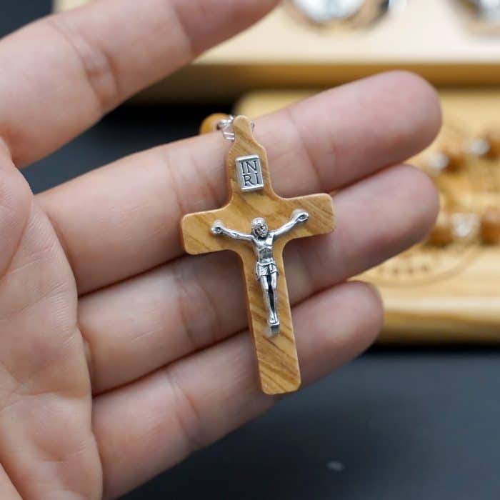 玫瑰念珠-无染原罪-橄榄木套装 Catholic religious art