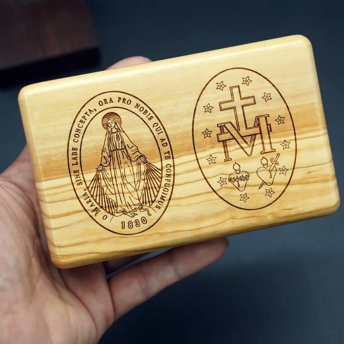 玫瑰念珠-无染原罪-橄榄木套装 Catholic religious art