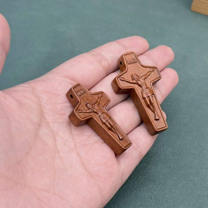 DIY十字架-带边框-枣木/黄杨木-4.5/5cm Catholic religious art