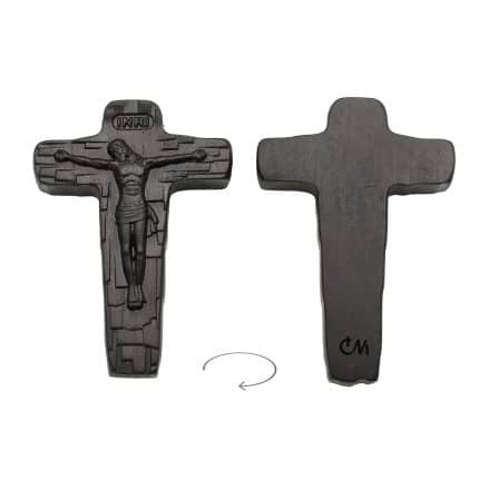 DIY十字架-页岩背景-黑/紫檀木-4.5cm