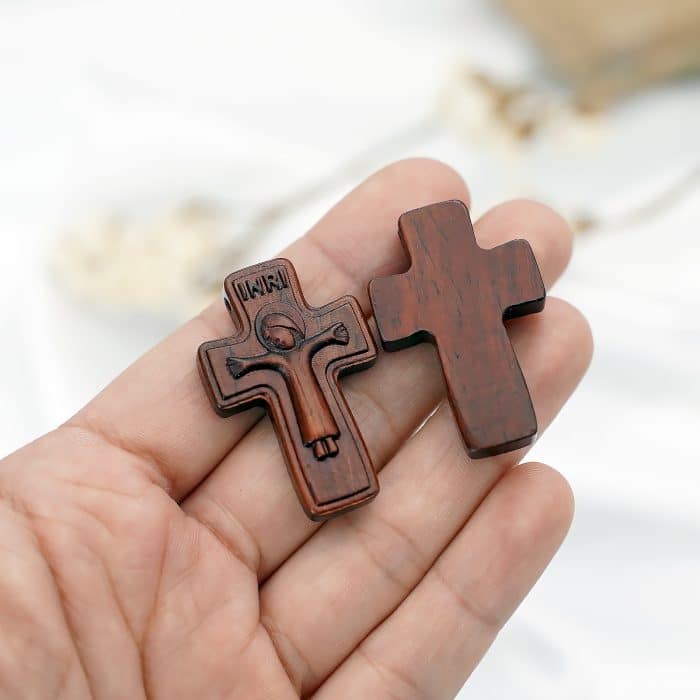 DIY十字架-卡通版-紫檀木-3.8cm Catholic religious art