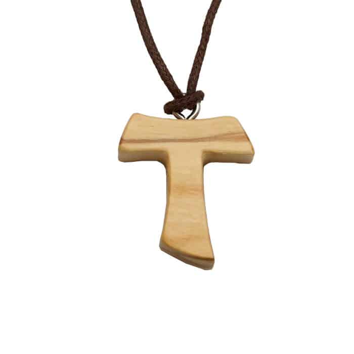 TAU橄榄木十字架-圣方济各-2.5cm Catholic religious art