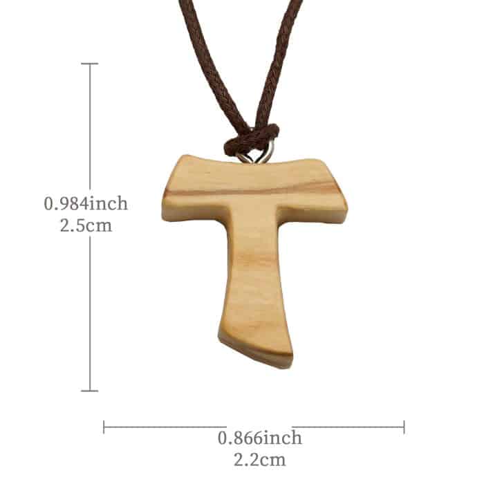 TAU橄榄木十字架-圣方济各-2.5cm Catholic religious art