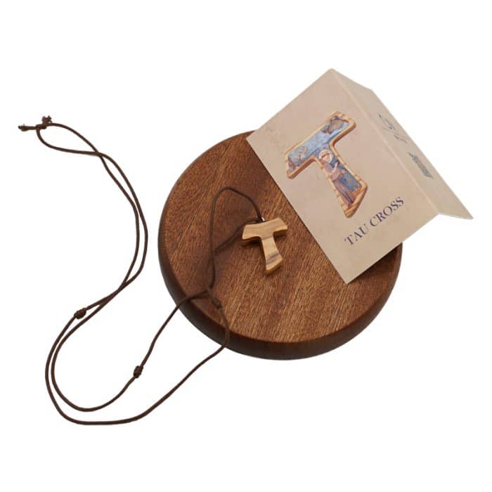 TAU橄榄木十字架-圣方济各-2.5cm Catholic religious art