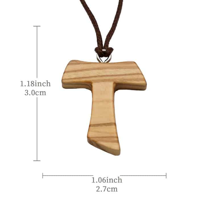 TAU橄榄木十字架-圣方济各-3.0cm Catholic religious art