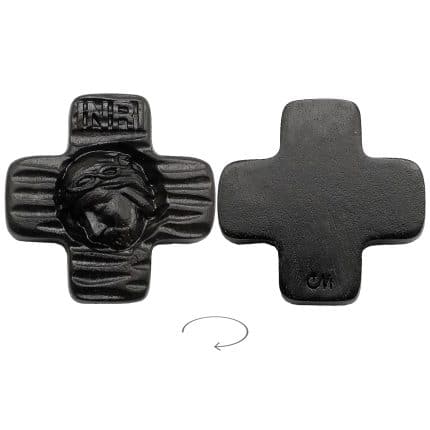 DIY十字架-方形耶稣头像-黑檀紫檀木-3.2cm