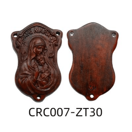 DIY三通-紫檀木-AVE-MARIA圣母抱耶稣-3.0cm