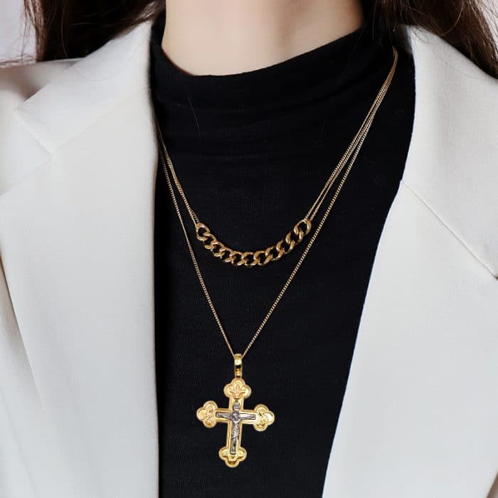 十字架-天主奥妙-耶稣-925纯银-银色 Catholic religious art