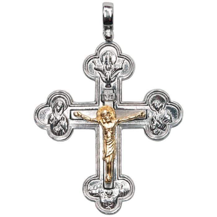 十字架-天主奥妙-耶稣-925纯银-金色-大号 Catholic religious art