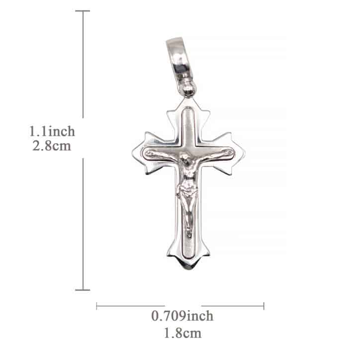 银十字架-全然奉献-银色 Catholic religious art