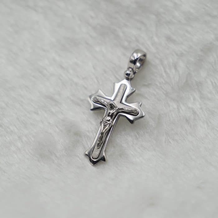 银十字架-全然奉献-银色 Catholic religious art