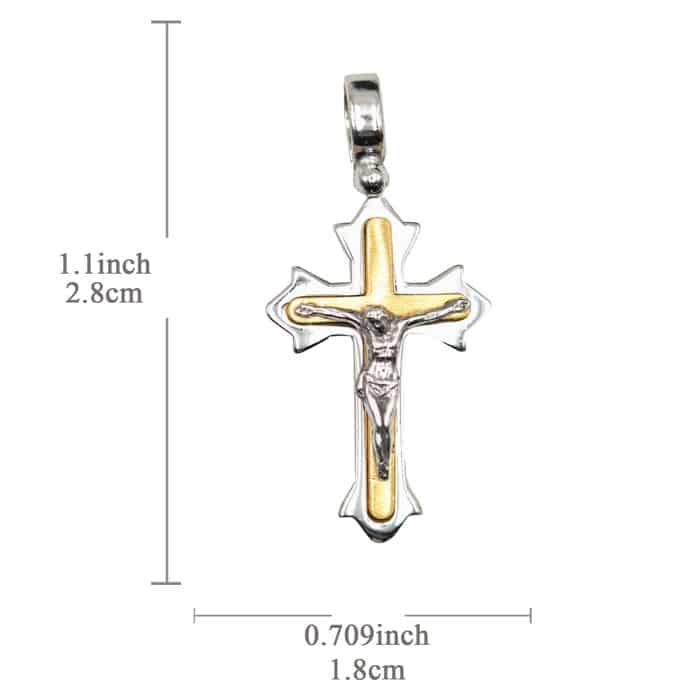 银十字架-全然奉献-金色 Catholic religious art