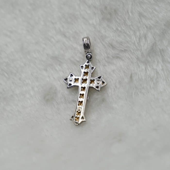 银十字架-全然奉献-金色 Catholic religious art