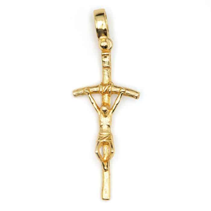 925银十字架-宗座权杖-金色 Catholic religious art