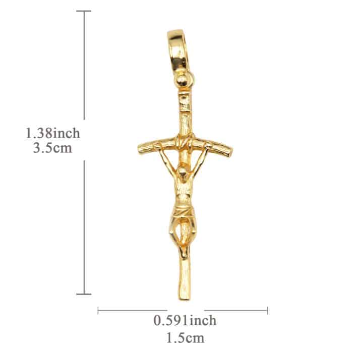 925银十字架-宗座权杖-金色 Catholic religious art