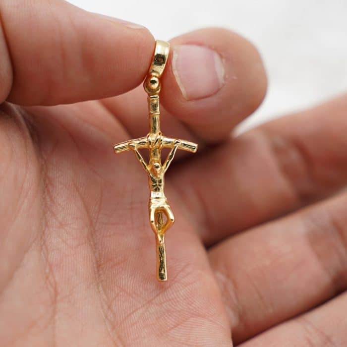 925银十字架-宗座权杖-金色 Catholic religious art