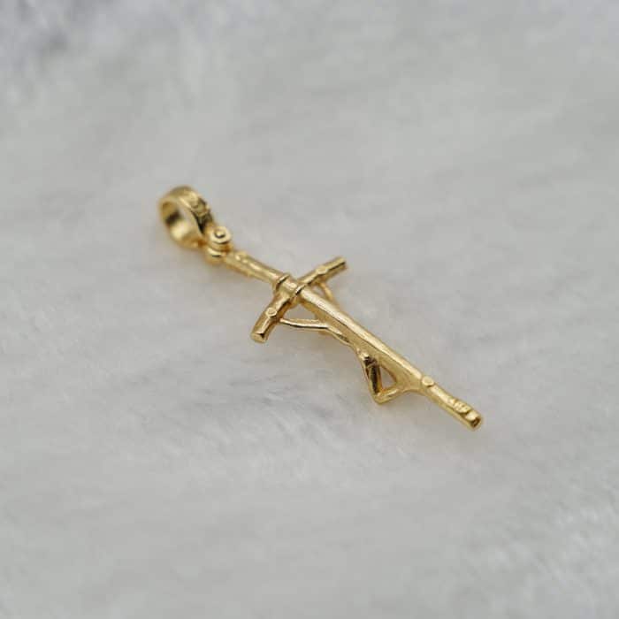 925银十字架-宗座权杖-金色 Catholic religious art