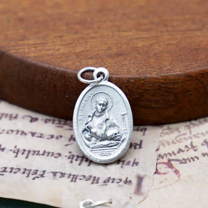 DIY小吊牌-圣加俾额尔+十字架-锌合金-2.2cm Catholic religious art