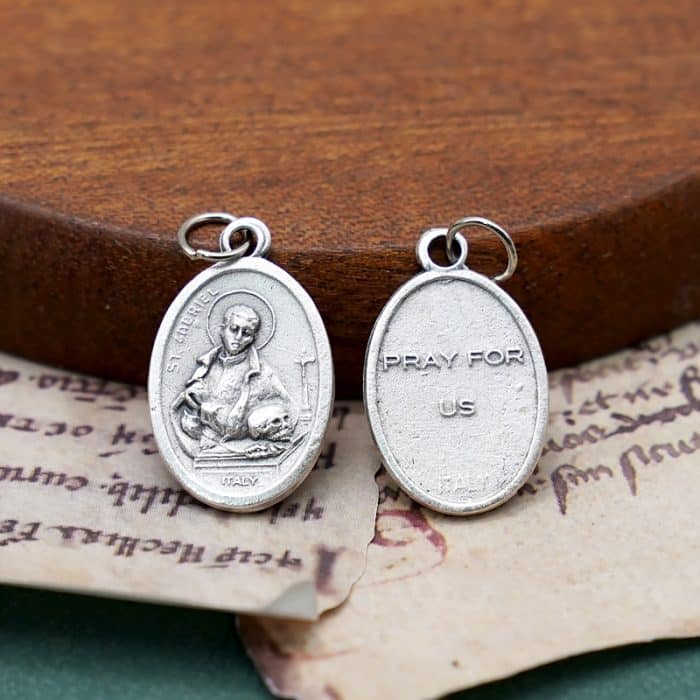 DIY小吊牌-圣加俾额尔+字-锌合金-2.2cm Catholic religious art