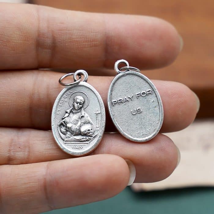 DIY小吊牌-圣加俾额尔+字-锌合金-2.2cm Catholic religious art