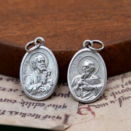 DIY小吊牌-伯多禄+保禄-锌合金-2.2cm