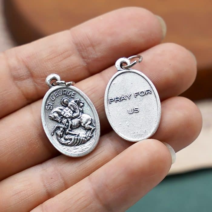 DIY小吊牌-圣乔治+字-锌合金-2.2cm Catholic religious art