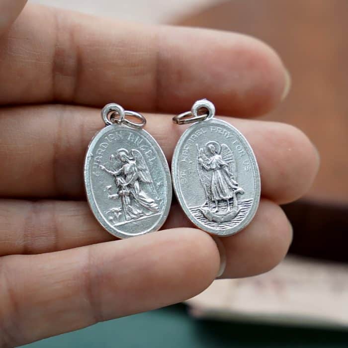 DIY小吊牌-护守天使+辣法厄尔-锌合金-2.2cm Catholic religious art