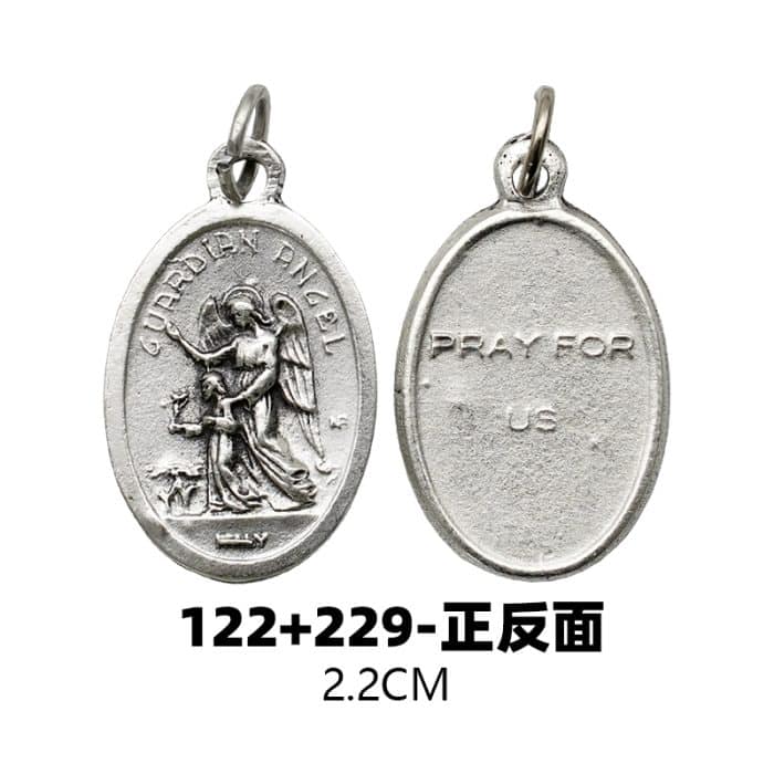 DIY小吊牌-护守天使+字-锌合金-2.2cm Catholic religious art