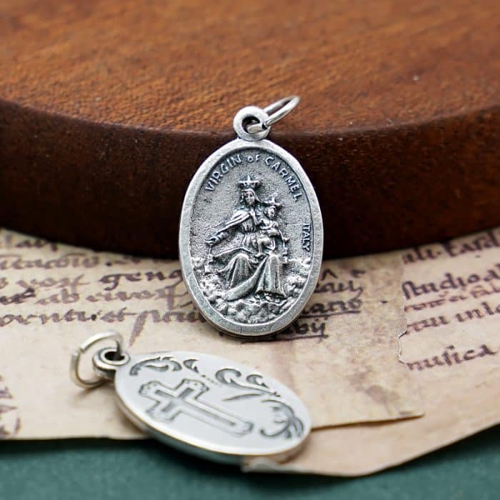 DIY小吊牌-圣衣+十字架和花-锌合金-镀银-2.2cm Catholic religious art