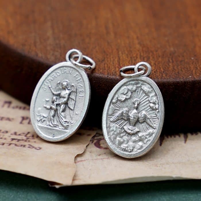 DIY小吊牌-护守天使+圣神-锌合金-2.2cm Catholic religious art