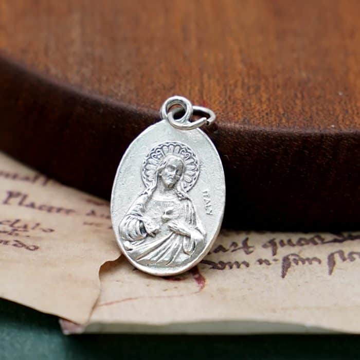 DIY小吊牌-护守天使+耶稣圣心-锌合金-2.2cm Catholic religious art