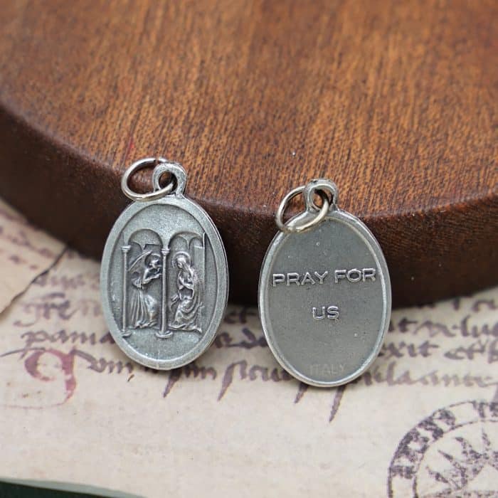 DIY小吊牌-圣母领报+字-锌合金-2.2cm Catholic religious art