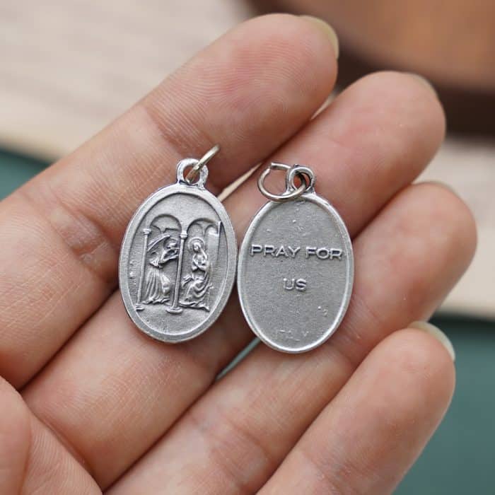 DIY小吊牌-圣母领报+字-锌合金-2.2cm Catholic religious art