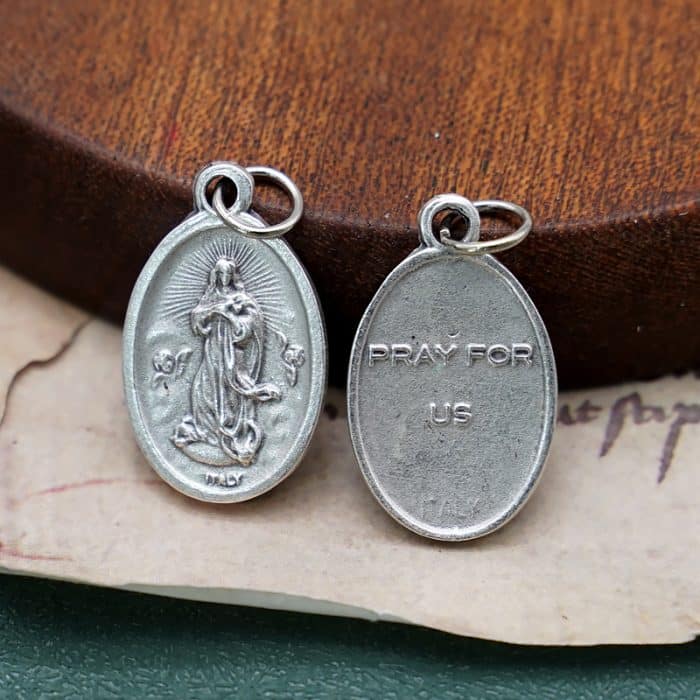 DIY小吊牌-圣母升天+字-锌合金-2.2cm Catholic religious art