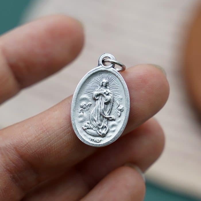 DIY小吊牌-圣母升天+字-锌合金-2.2cm Catholic religious art