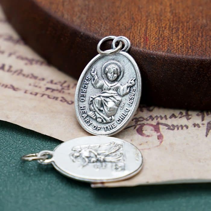 DIY小吊牌-小耶稣+护守天使-锌合金-2.2cm Catholic religious art