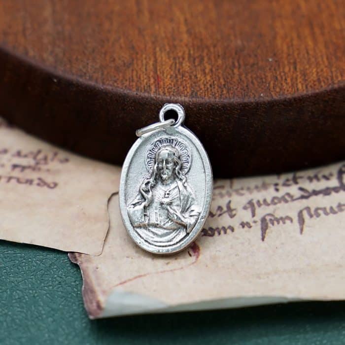 DIY小吊牌-圣体光+耶稣圣心-锌合金-2.2cm Catholic religious art