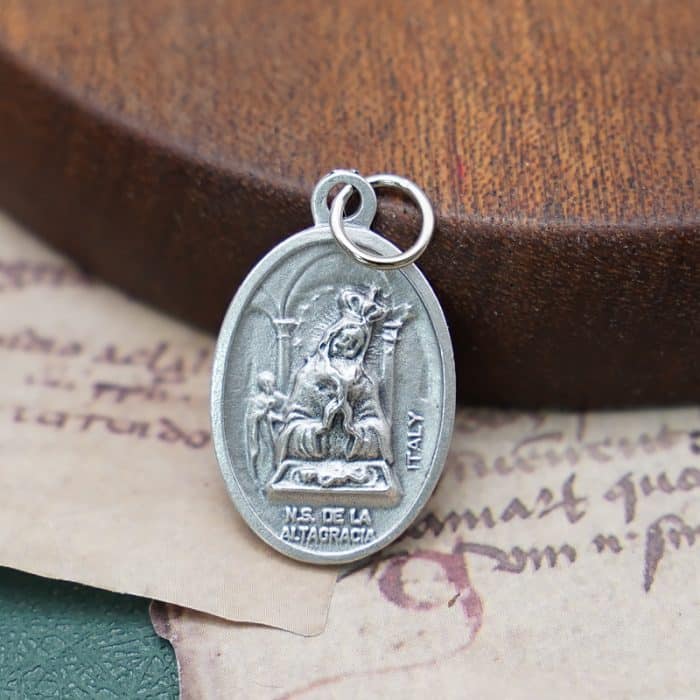 DIY小吊牌-拉阿尔塔格拉西亚圣母+耶稣圣心-锌合金-2.2cm Catholic religious art