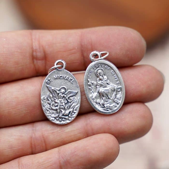 DIY小吊牌-橄榄木圣母-锌合金-2.2cm Catholic religious art