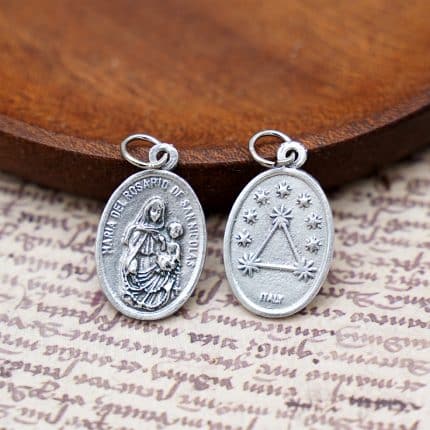 DIY小吊牌-玫瑰圣母-锌合金-2.2cm