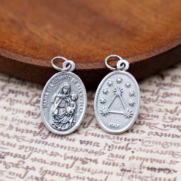 DIY小吊牌-玫瑰圣母-锌合金-2.2cm Catholic religious art